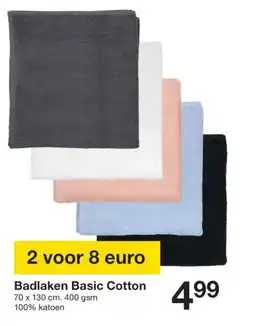 Zeeman Badlaken Basic Cotton aanbieding