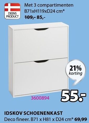 Jysk Idskov schoenenkast aanbieding