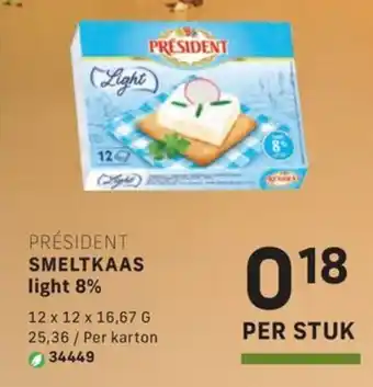 Bidfood Président smeltkaas light 8% aanbieding