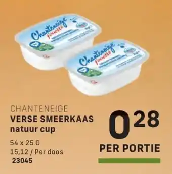 Chanteneige verse smeerkaas natuur cup