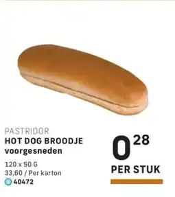 Bidfood Pastridor hot dog broodje voorgesneden aanbieding
