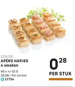 Bidfood Eskise apéro hapjes 4 smaken aanbieding
