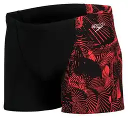 Decathlon Speedo Allover V-cut Aquashort Boxer Zwempak Zwart Rood aanbieding