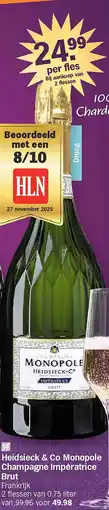 Albert Heijn Heidsieck & Co Monopole Champagne Impératrice Brut aanbieding