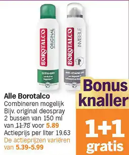 Albert Heijn Alle Borotalco aanbieding