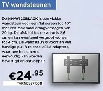Newstar tv wandsteunen nm-w120black