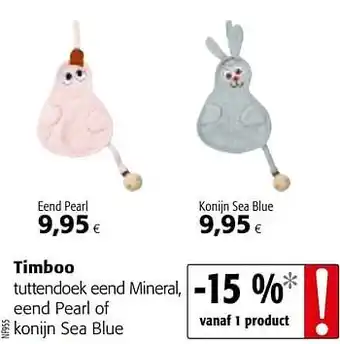 Timboo tuttendoek eend mineral, eend pearl of konijn sea blue