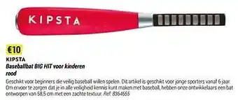 Decathlon Baseballbat big hit voor kinderen rood aanbieding