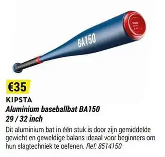 Decathlon Aluminium baseballbat ba150 aanbieding