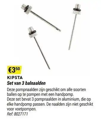 Decathlon Set van 3 balnaalden aanbieding