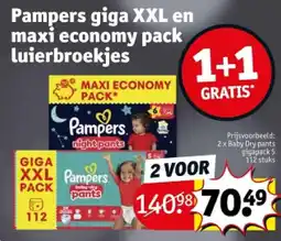 Kruidvat Pampers giga XXL en maxi economy pack luierbroekjes aanbieding