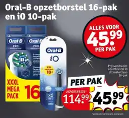 Kruidvat Oral-B opzetborstel 16-pak en i0 10-pak aanbieding