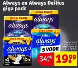 Kruidvat Always en Always Dailies giga pack aanbieding