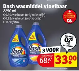 Kruidvat Dash wasmiddel vloeibaar aanbieding