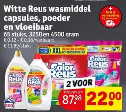 Kruidvat Witte Reus wasmiddel capsules, poeder en vloeibaar aanbieding