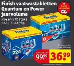 Kruidvat Finish vaatwastabletten Quantum en Power jaarvolume aanbieding