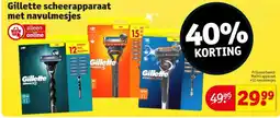 Kruidvat Gillette scheerapparaat met navulmesjes aanbieding