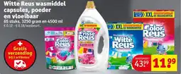 Kruidvat Witte Reus wasmiddel capsules, poeder en vloeibaar aanbieding