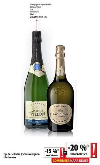 Colruyt Champagne marquis de villon blanc de blancs brut premier cru aanbieding