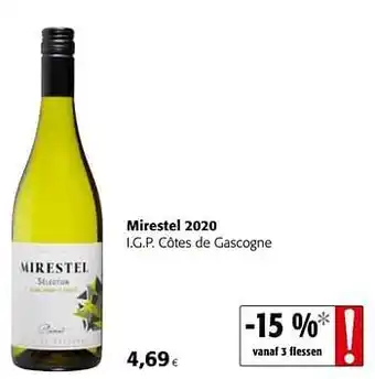 Colruyt Mirestel 2020 i.g.p. côtes de gascogne aanbieding
