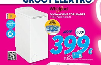 Krëfel Whirlpool Wasmachine toploader TDLR 7220LS EU/N 7 kg aanbieding