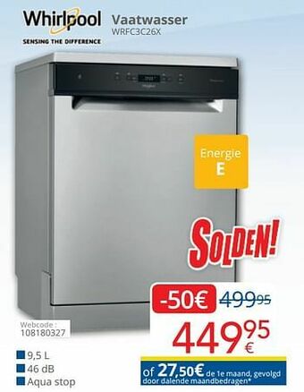 Eldi Whirlpool vaatwasser wrfc3c26x aanbieding