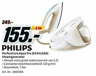 MediaMarkt Philips perfectcare aqua pro gc9415-60 stoomgenerator aanbieding