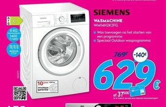 Krëfel Siemens Wasmachine WM14N2K2FG 8 kg aanbieding