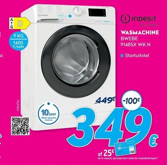 Krëfel Indesit Wasmachine bwebe 91485X WK N 9 kg aanbieding
