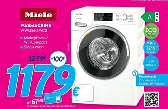 Krëfel Miele Wasmachine WWG360 WCS 9 kg aanbieding