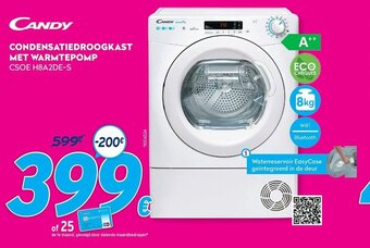 Candy Condensatiedroogkast met warmtepomp CSOE H8A2DE-S 8 kg