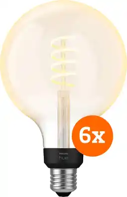 Coolblue Philips Hue Filament White Ambiance Globe XL 6-pack aanbieding