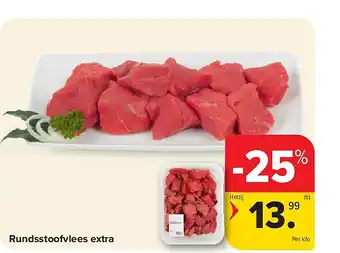 Carrefour Rundsstoofvlees extra aanbieding