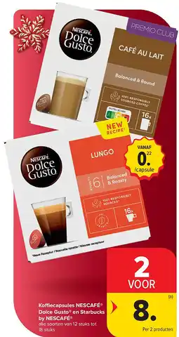 Carrefour Koffiecapsules NESCAFÉ Dolce Gusto en Starbucks by NESCAFÉ aanbieding