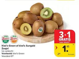 Carrefour Kiwi’s Green of kiwi’s Sungold Zespri aanbieding