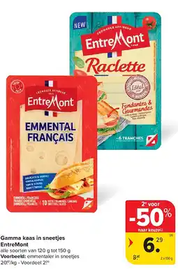 Carrefour Gamma kaas in sneetjes EntreMont aanbieding