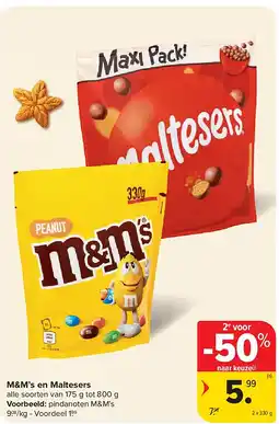 Carrefour M&M’s en Maltesers aanbieding