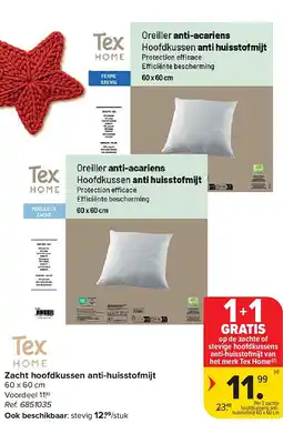 Carrefour Zacht hoofdkussen anti-huisstofmijt aanbieding