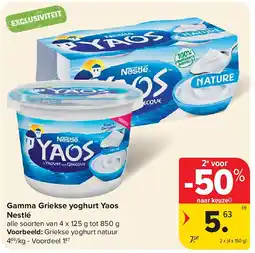 Carrefour Gamma Griekse yoghurt Yaos Nestlé aanbieding