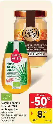 Carrefour Gamma honing Lune de Miel en Maple Joe aanbieding