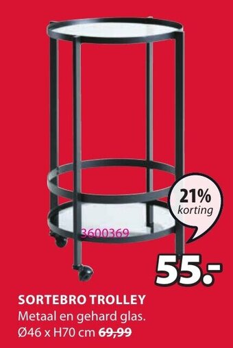 Jysk Sortebro Trolley aanbieding