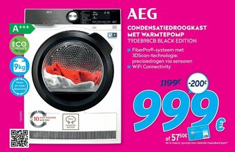 Krëfel AEG Condensatiedroogkast met warmtepomp T9DEB98CB black edition 9 kg aanbieding