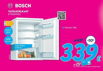 Bosch Tafelkoelkast KTR15NWEA 134L