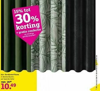 Leen Bakker Gordijnstof rome aanbieding