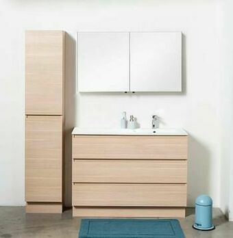 Zelfbouwmarkt Badmeubel Dotan Naturel Eik 1200 Mm Staand Wastafel Mat Rechts aanbieding