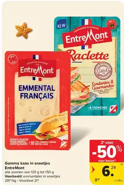 Carrefour Gamma kaas in sneetjes EntreMont aanbieding