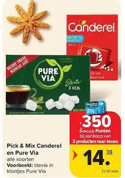Carrefour Pick & Mix Canderel en Pure Via aanbieding