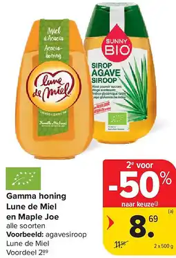 Carrefour Gamma honing Lune de Miel en Maple Joe aanbieding