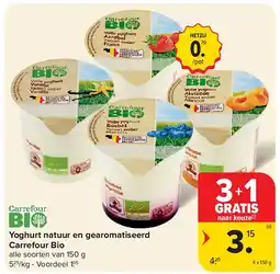 Carrefour Yoghurt natuur en gearomatiseerd Carrefour Bio aanbieding