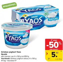 Carrefour Griekse yoghurt Yaos Nestlé aanbieding